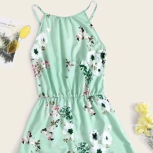 Flower print romper